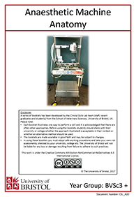 Clinical skills instruction booklet cover page, Anaesthetic Machine Anatomy